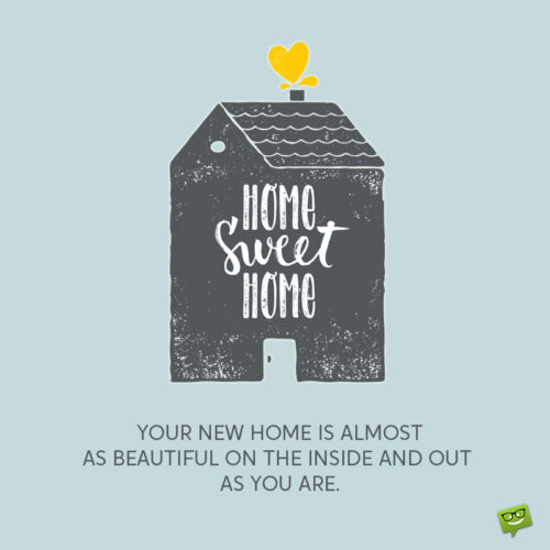 Housewarming wish on image for easy sharing on social media, chats, messages and emails.