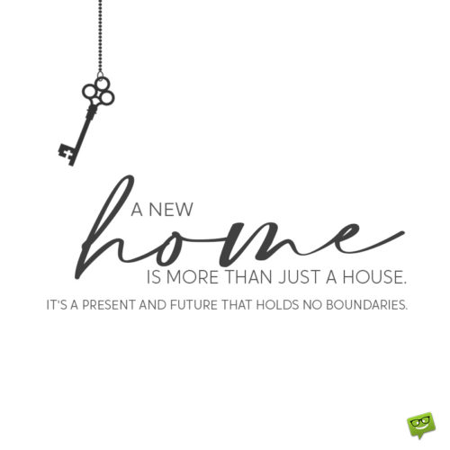 Inspirational housewarming wish on image for easy sharing on chats, messages, emails and social media.