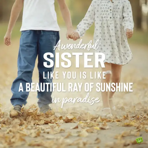 I love you message for sister on photo for easy sharing.