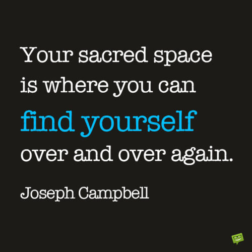 Inspirational healing quote by Joseph Campbell to note and share.