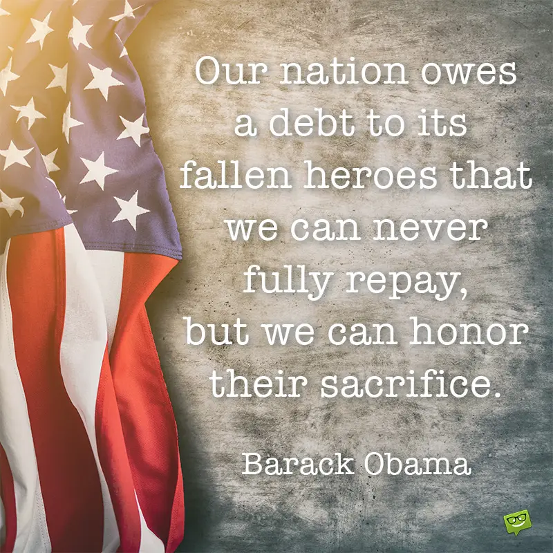 Memorial day quote for inspiration.