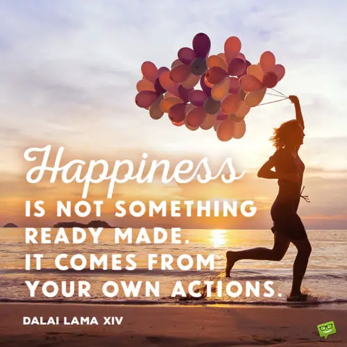 Happy Monday quote on a morning image with woman holding balloons and running by the ocean. | Birthday Wishes Expert Happy Monday quote for positive energy.