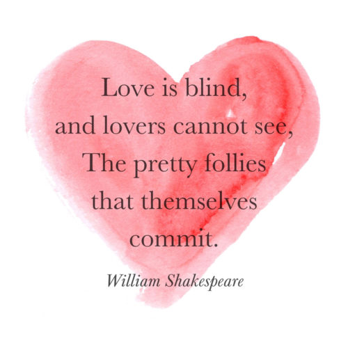 Cute love quote by William Shakespeare to use on messages and posts.