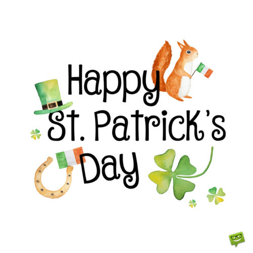 Cute St. Patrick's day with Irish elements. St. Patrick's day image for social media and messages.