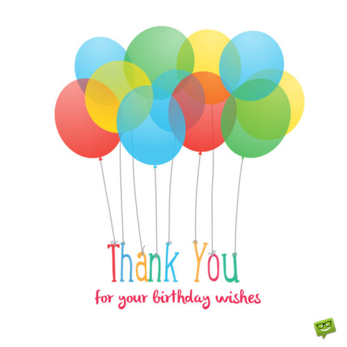 Image with balloons to use as thank you note on messages and social media.