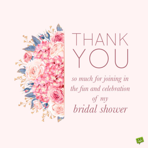Bridal shower thank you notes.