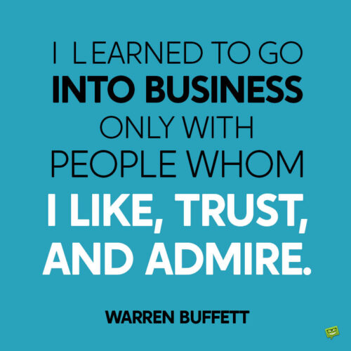 Câu nói kinh doanh của Warren Buffett.