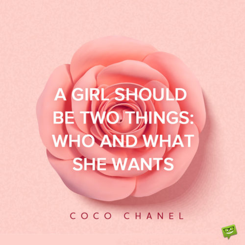 Women's day quote by Coco Chanel. 