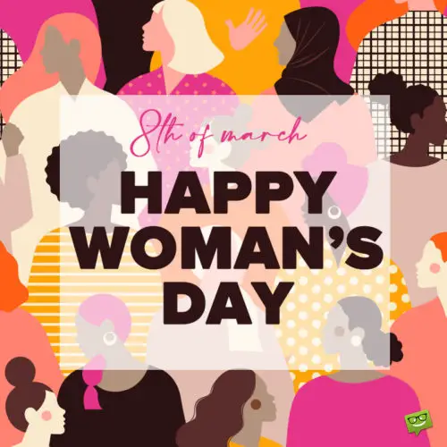 Happy Women's day image for sharing on messages and social media.