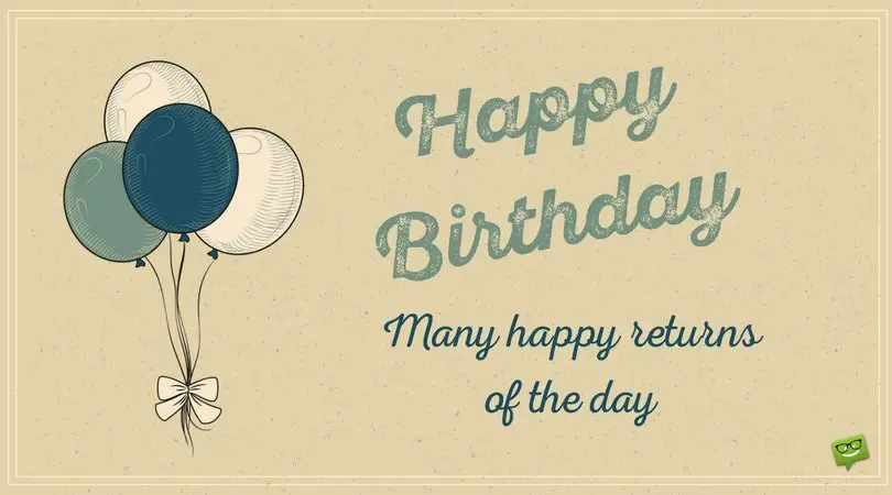 Birthday Wish On Vintage Card Many Happy Returns Of The Day