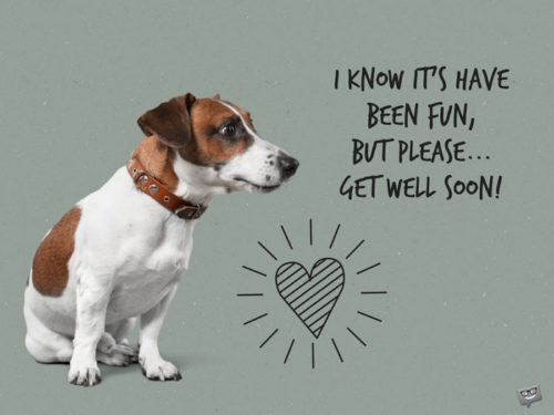 I know it's have been fun, but please... get well soon! I know it's have been fun, but please... get well soon!