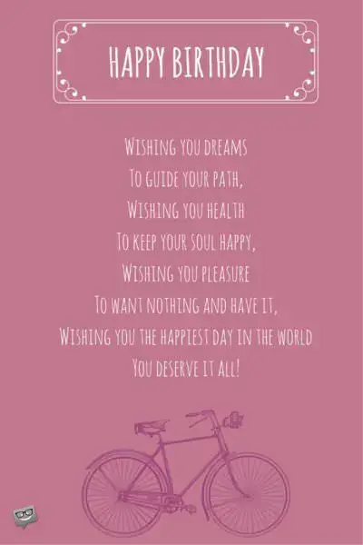 Happy Birthday. Wishing you dreams...