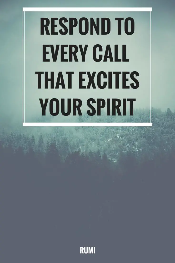 Respond to every call that excites your spirit Rumi