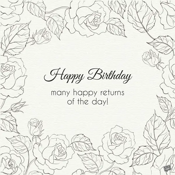 Vintage Floral Birthday Picture