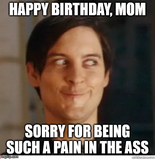Happy Birthday, Mom. Sorry for being such a pain in the ass.