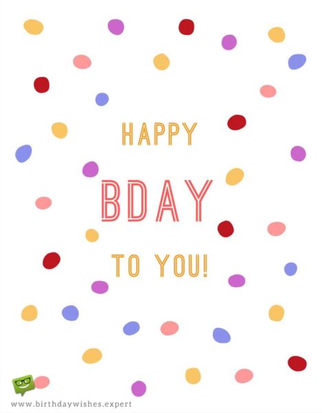 Birthday wish for best friend on card with colorful dots. Happy Birthday to you!