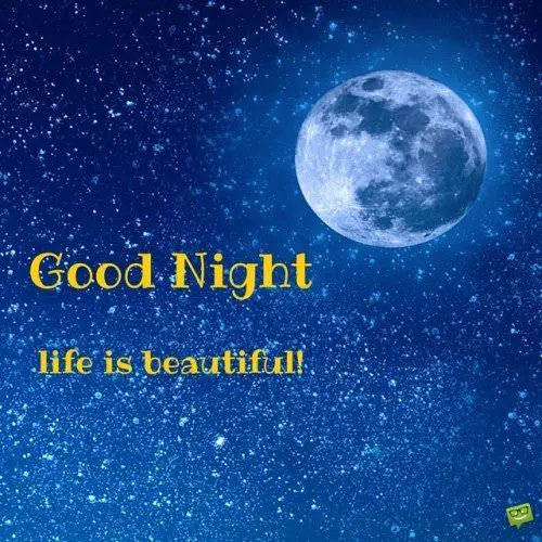 Goodnight, life is beautiful. | Birthday Wishes Expert Goodnight, life is beautiful.