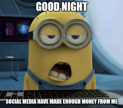 Sleepy Minion Good Night meme.