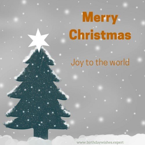 Merry Christmas! Joy to the World.