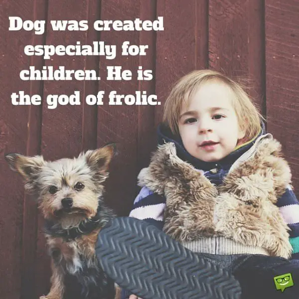 The dog was created especially for children. He is the god of frolic.