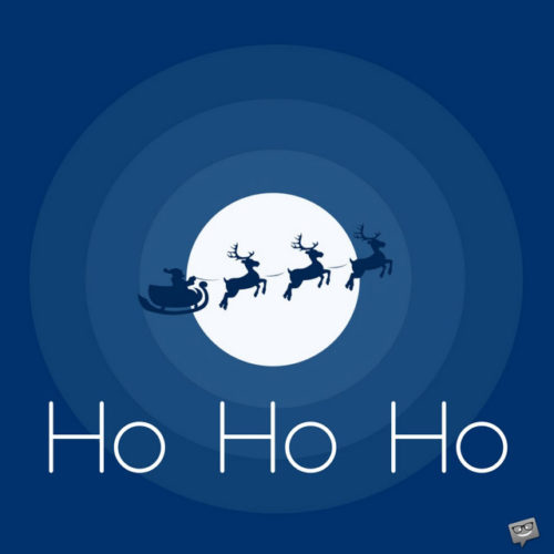 Modern Christmas card with Santa. Ho Ho Ho