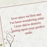 Ever since we first met I've been wondering what I ever did to deserve gazing upon your perfect smile.