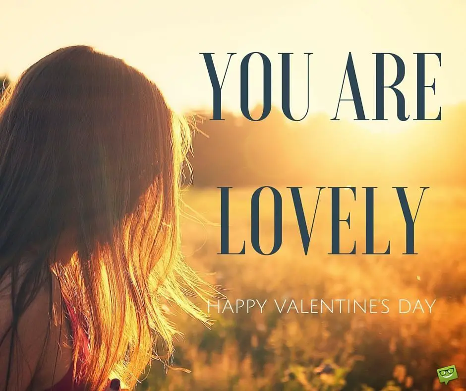 You are lovely. Happy Valentine's day!