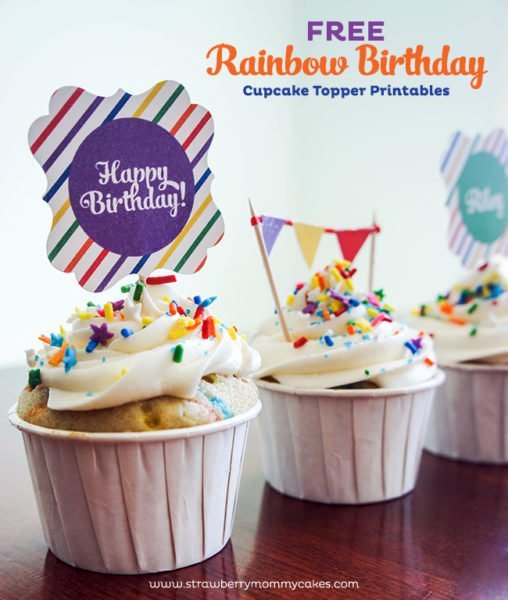 free-cupcake-toppers | Birthday Wishes Expert Free cupcake toppers by Strawberry Mommy