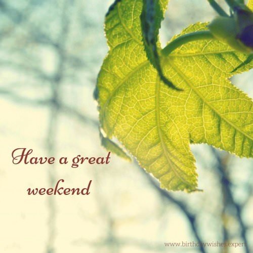 Have a great weekend. 