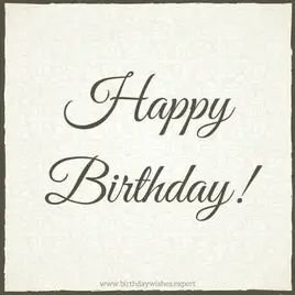 Happy Birthday.