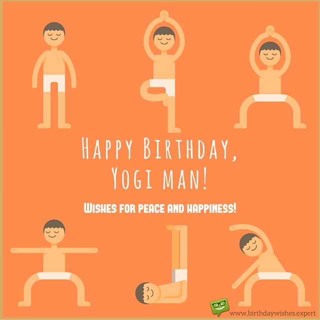 Yoga Man Happy Birthday