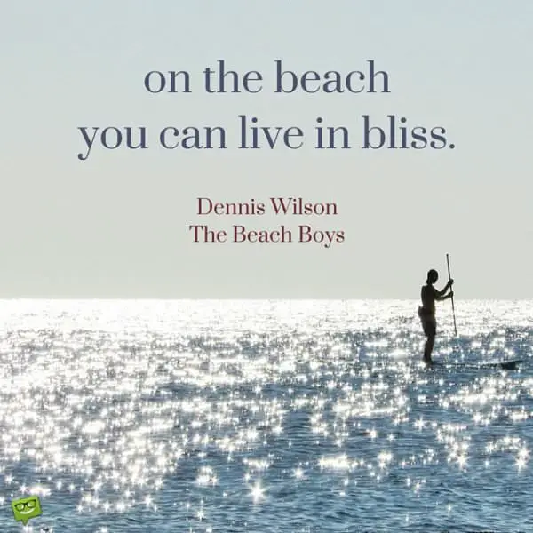 On the beach you can live in bliss. Brian Wilson. The Beach Boys.