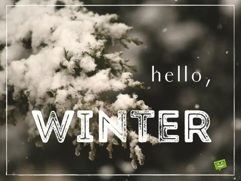 Hello, Winter.