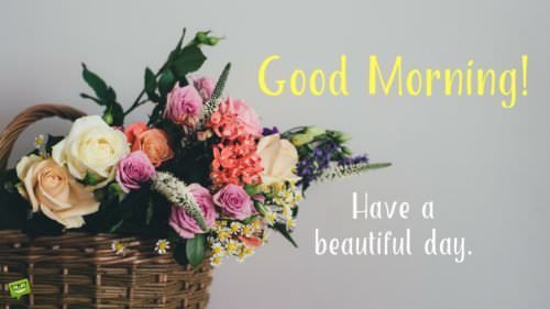 Good Morning! Have a beautiful day.