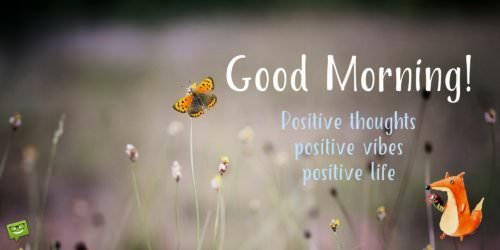 Good Morning! Positive thoughts. Positive vibes. Positive life.
