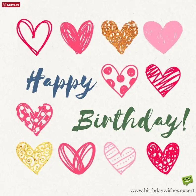 Happy birthday cute hearts.