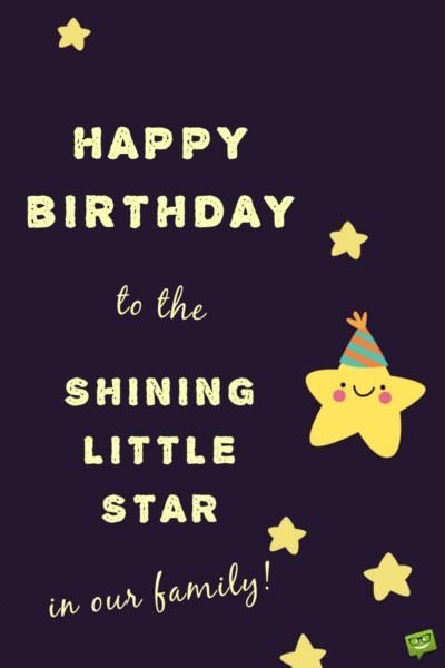 Happy Birthday to the Shining Little Star of our family!