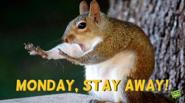 Monday, stay away.