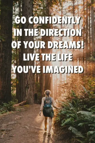Go confidently in the direction of your dreams! Live the life you've imagined.