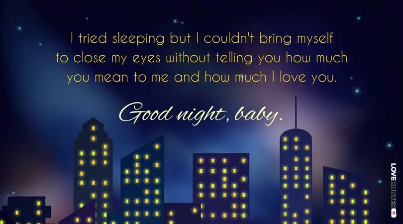Good Night Quote For My Sweet Love On Picture With Night City Scape