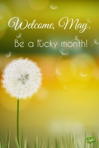 Welcome, May. Be a lucky month.