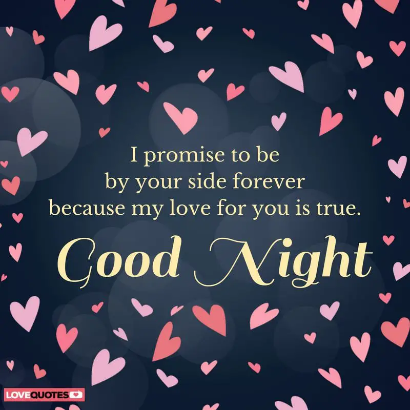I Promise To Be By Your Side Forever Because My Love For You Is True Good Night