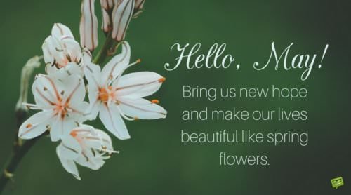 Hello, May. Bring us new hope and make our lives beautiful like spring flowers.