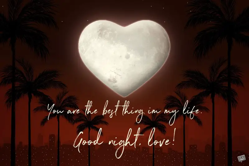 Romantic good night image for the one you love.