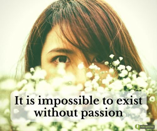 It is impossible to exist without passion. Søren Kierkegaard