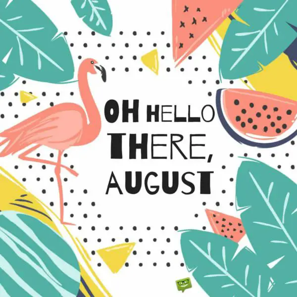 Oh hello there, August.