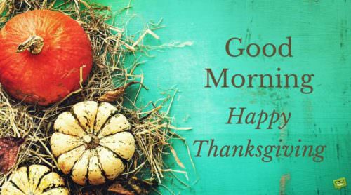 Good morning picture for Thanksgiving. Good morning. Happy Thanksgiving.