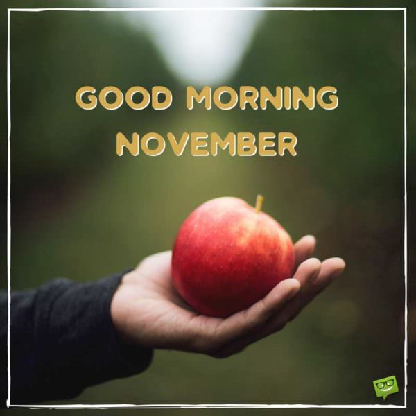 Good Morning, November!