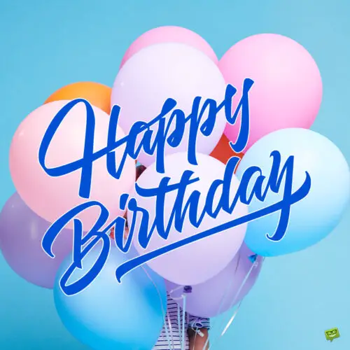 Birthday wish for boss on image with illustration of office party. | Birthday Wishes Expert Birthday wish on image with balloons.