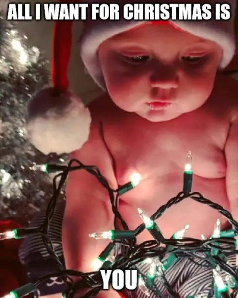 all i want for Christmas is you - evil baby meme.